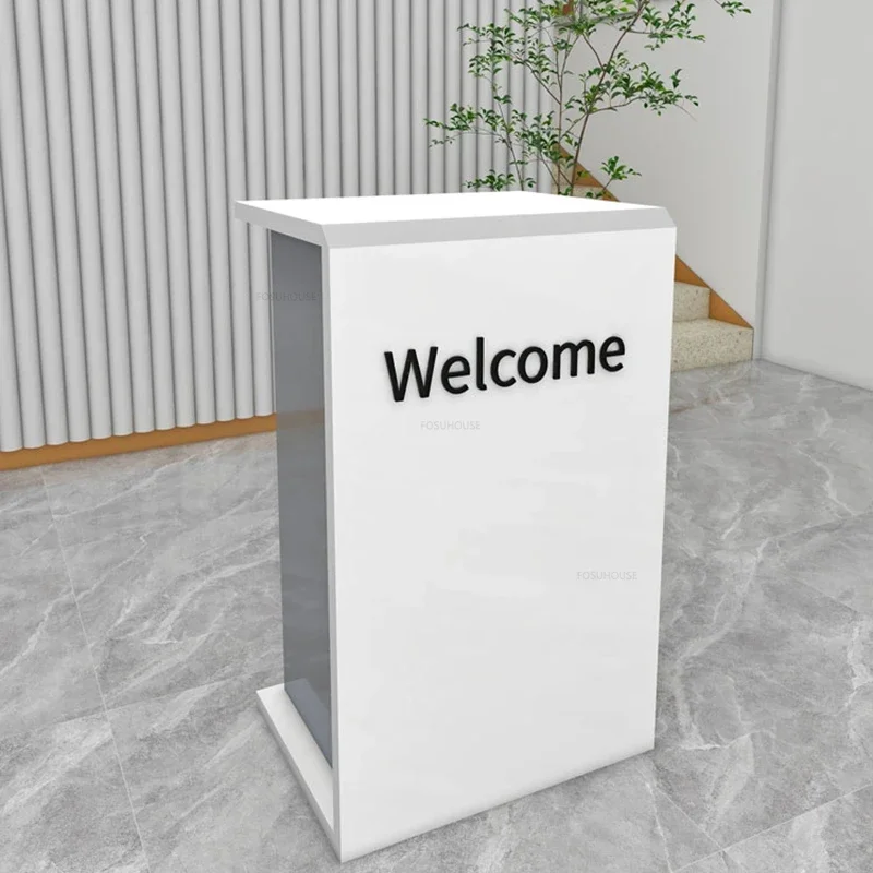 Modern Small Beauty Salon Reception Desks Creative Shop Counter Cash Register Simple Church Pulpit Office Bar Table Welcome Desk