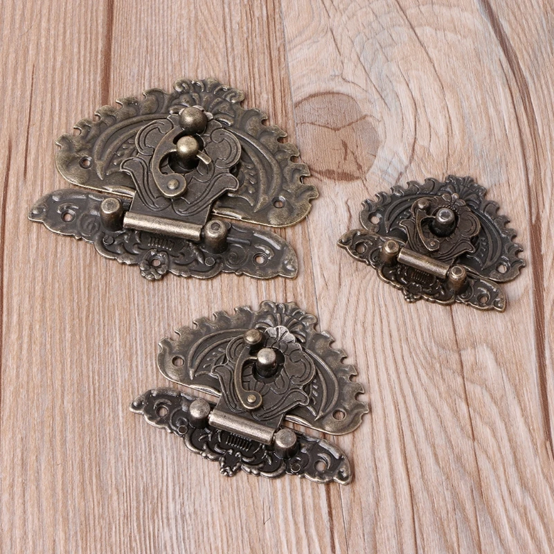 Vintage Retro Style Decorative Hasp Toggle Suitcase Box Lock Hook Latch Buckles