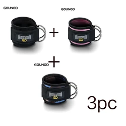 Padded Double D - Ring Adjustable Ankle Band for Leg Training and Support (3pc)