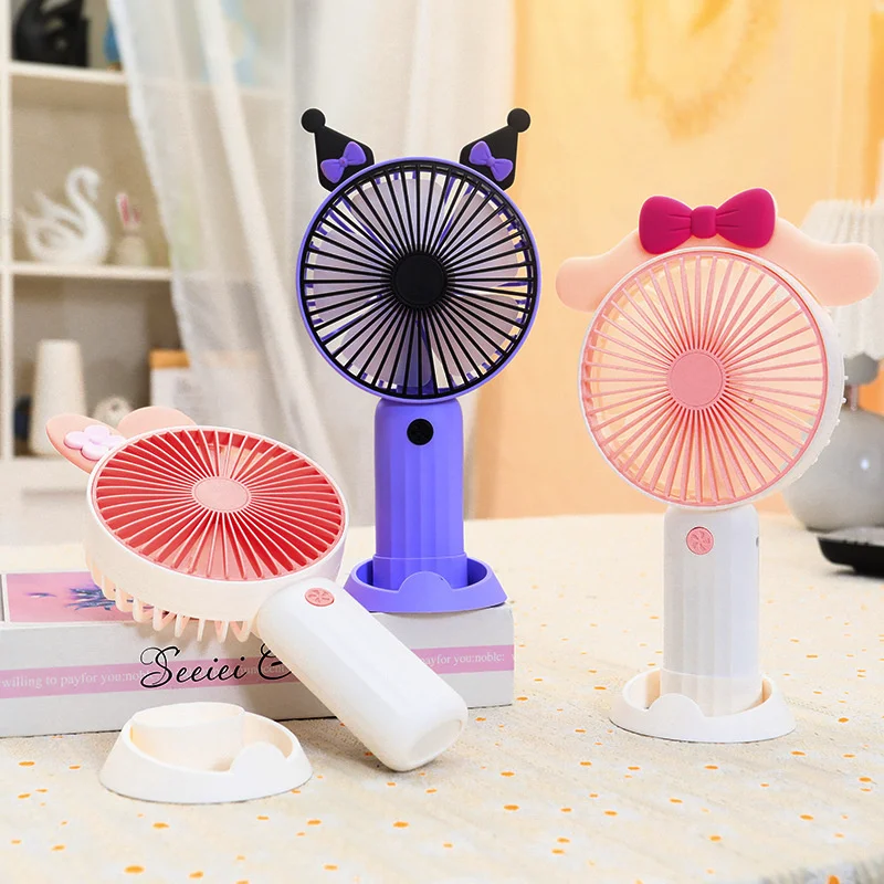 

Kawaii Handheld Small Fan for Girls Sanrio HelloKitty Kuromi Mymelody Cinnamoroll Strong Wind Cool Comfortable Cartoon Gift