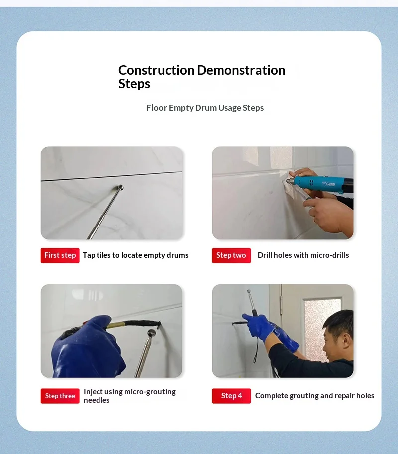 JH Professional 1300W Grouting Machine Kit for Tile Wall Marble Hollow Repair wi