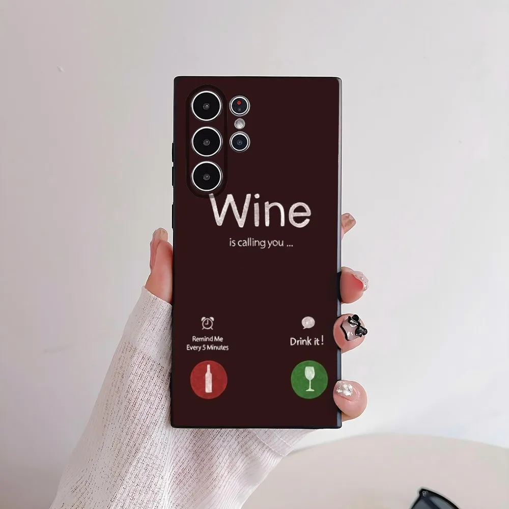 Luxus Wein Trinken Frau Telefon Fall Für Samsung Galaxy S25 S24 S22 S23 Ultra S21 S20 Plus Matt Nicht-slip Volle Abdeckung Weiche Fall – Detail 5
