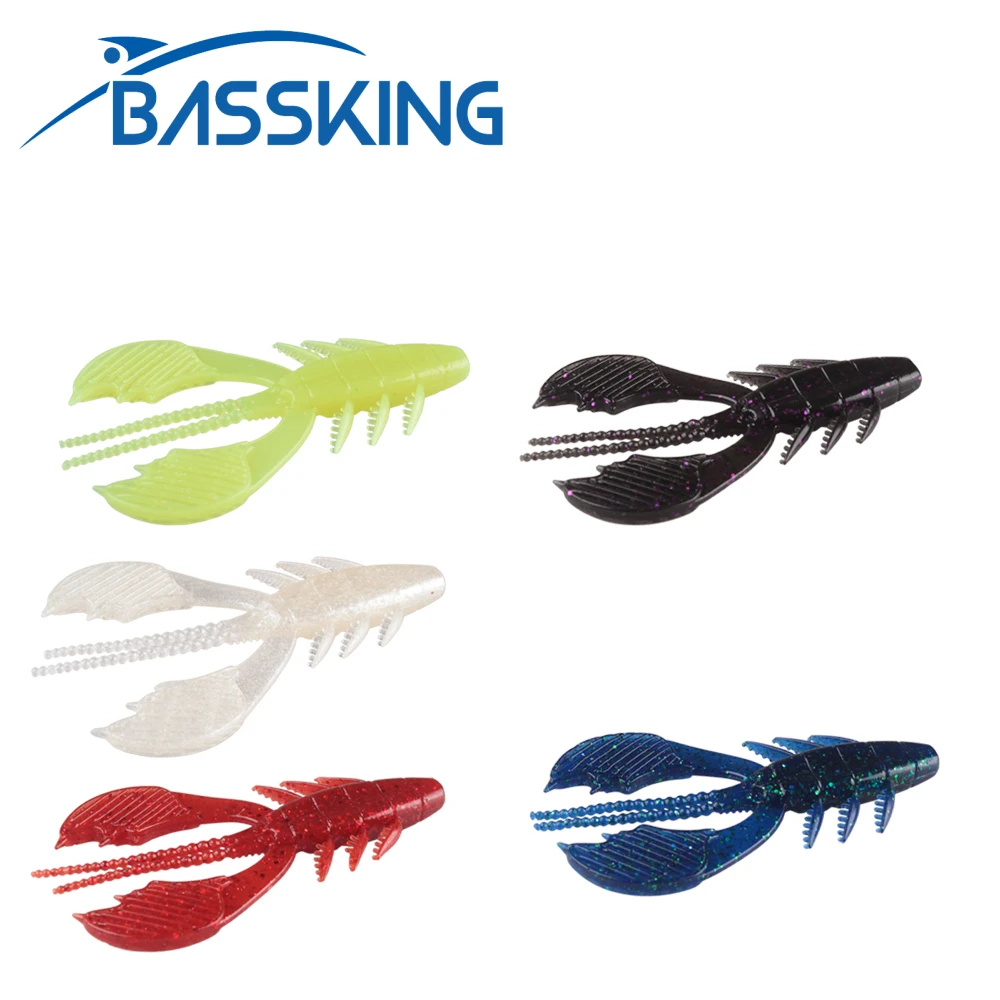 BASSKING Crazy Lures 96mm 6.87g Craws Fishing Soft Shrimp Plastic