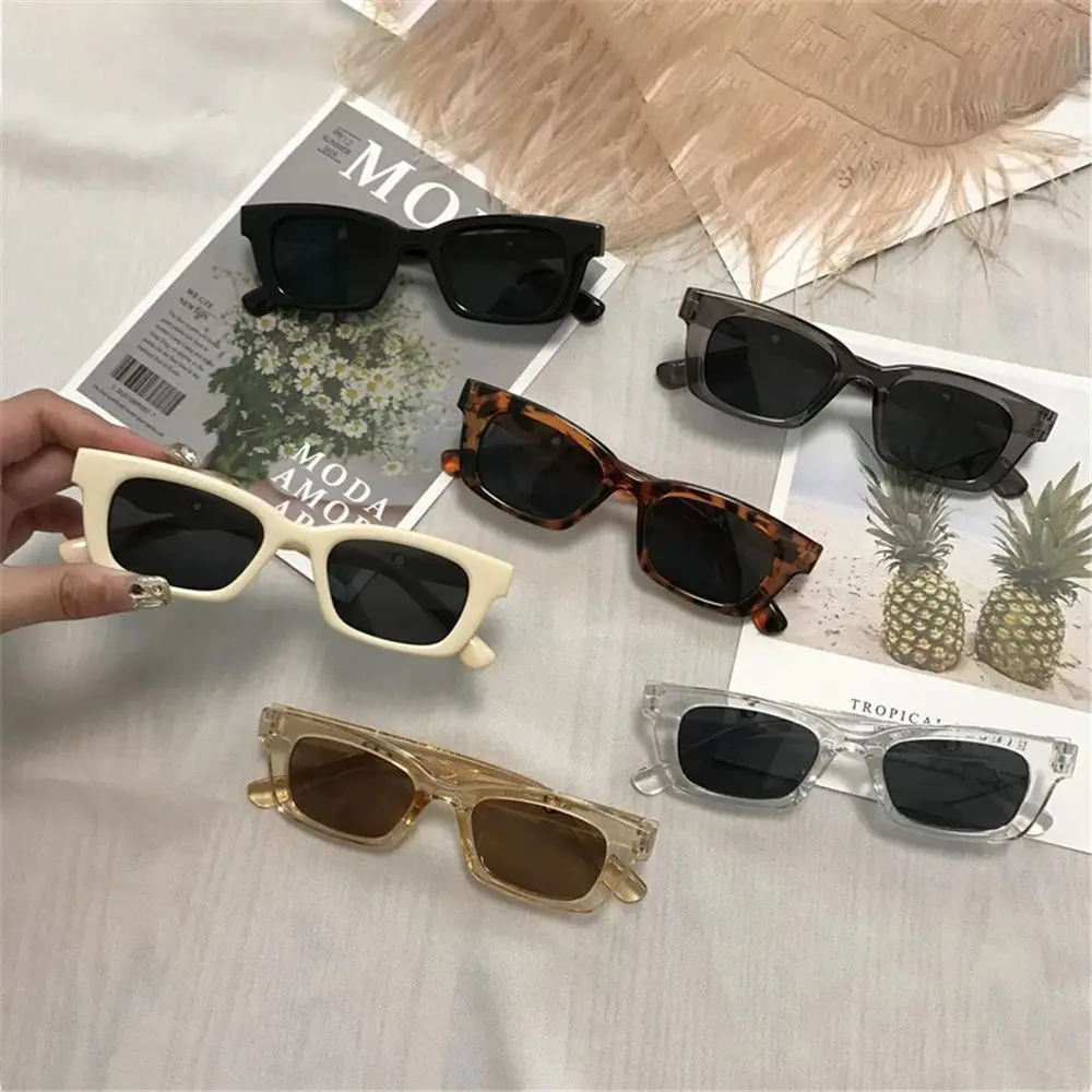 

Women Rectangle Sunglasses Retro Driving Glasses 90s Vintage Fashion Narrow Square Frame UV400 Protection Eyeglasses New