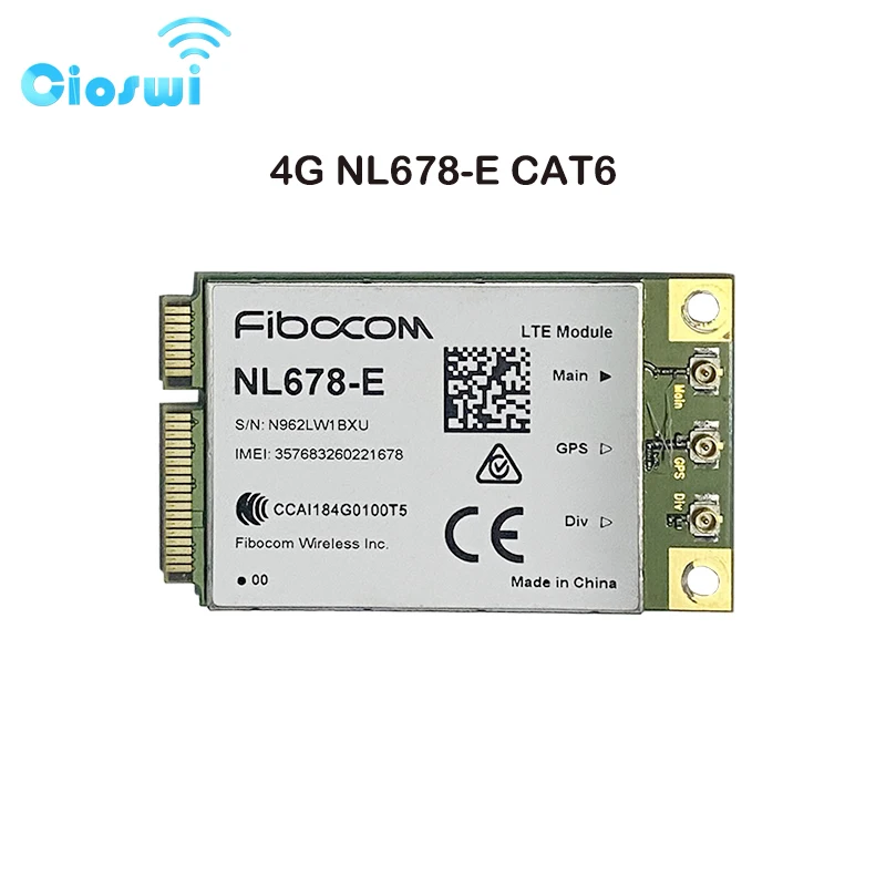 

Original Used 4G Modem CAT6 NL678-E LTE Mini PCIe 3G 4G Module for Router Work in RU Europe Asia B1 B3 B5 B7 B8 B20 B28