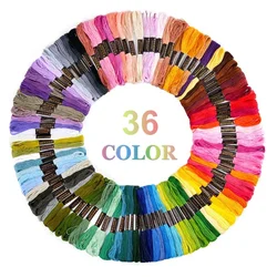 Vibrant Multicolor Embroidery Floss Set - Perfect for Cross Stitch and DIY Sewing Projects (50/200pcs) (36 color)