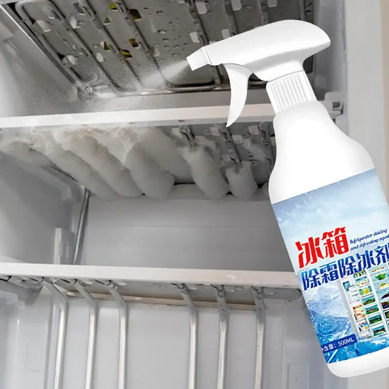 Fridge Freezer De-Icer Spray 500ml Refrigerator Defrosting Deicer Refrigerator Cleaner Solution Food Grade Liquid Descaler