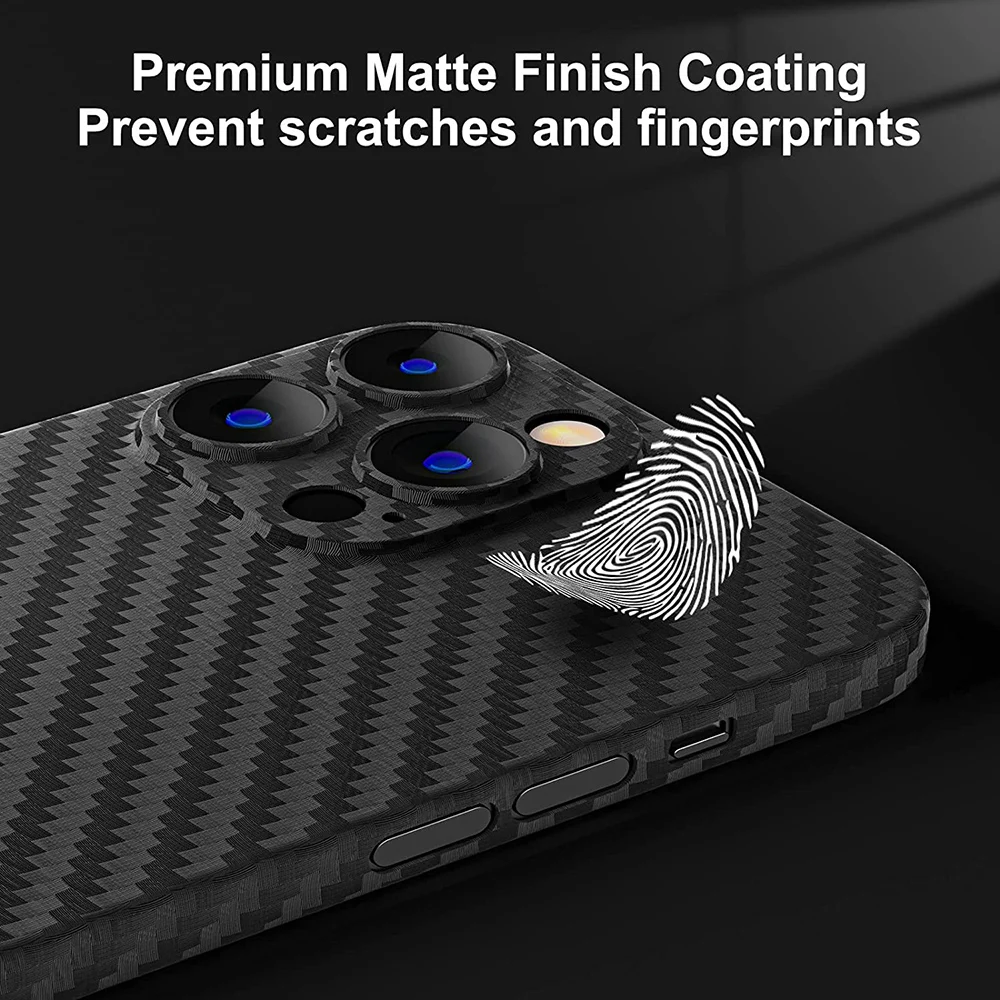 Carbon Fiber Matte Hard Cover Case For iPhone 14 13 12 Mini 11 Pro XS Max XR X 7 8 6 6S Plus SE 2020 2022 0.5mm Slim Soft Shell