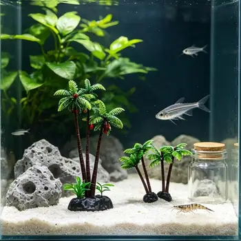 Acquari Paesaggio Albero Albero cocco Modello Acquari Decorazioni Artigianato d'arte Terrario Habitat Ornamenti 87HA