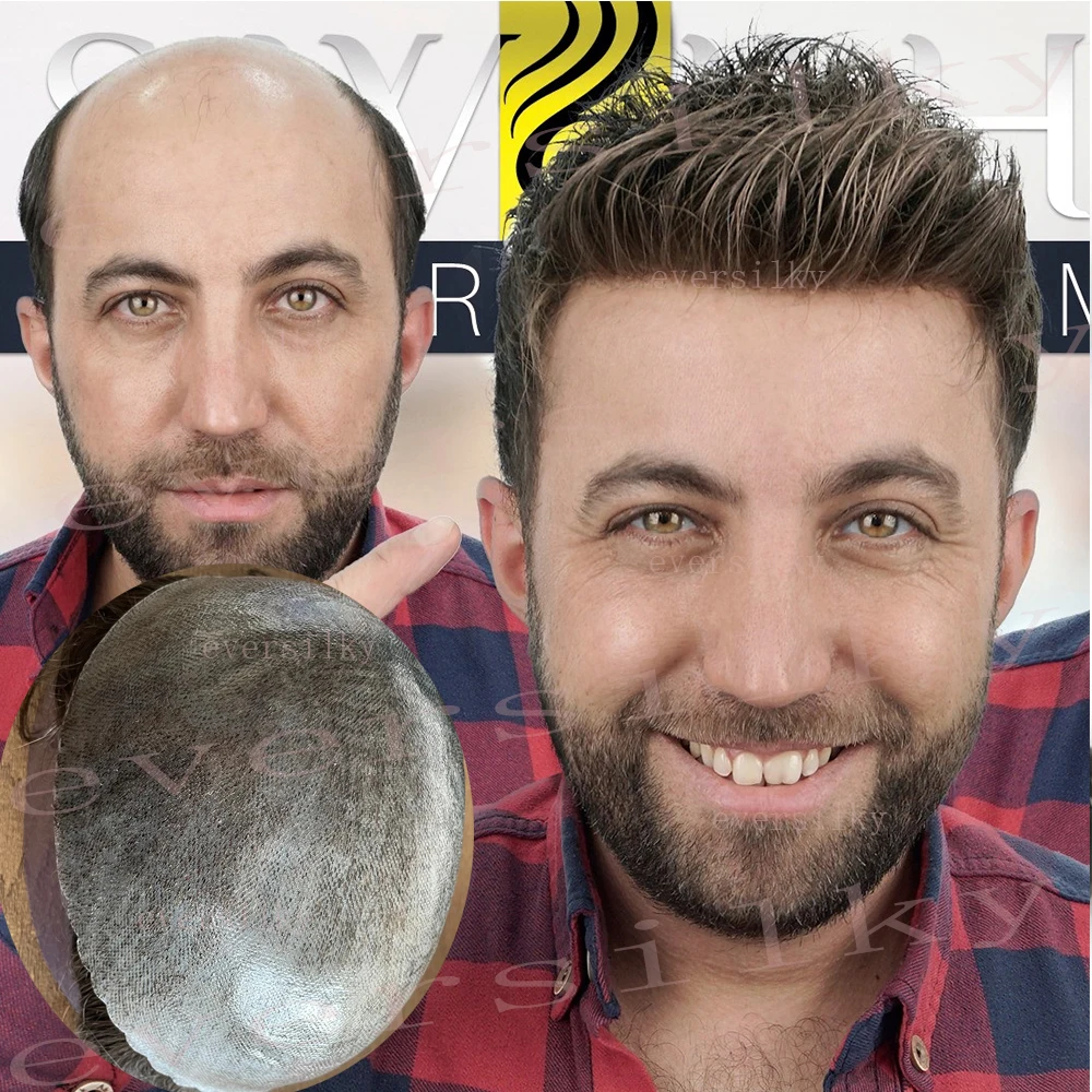 

Натуральный шиньон, мужской парик из микрокожи, коричневые, светлые, серые, черные человеческие волосы, сверхпрочный полноразмерный тонкий волосяной протез из полиуретана