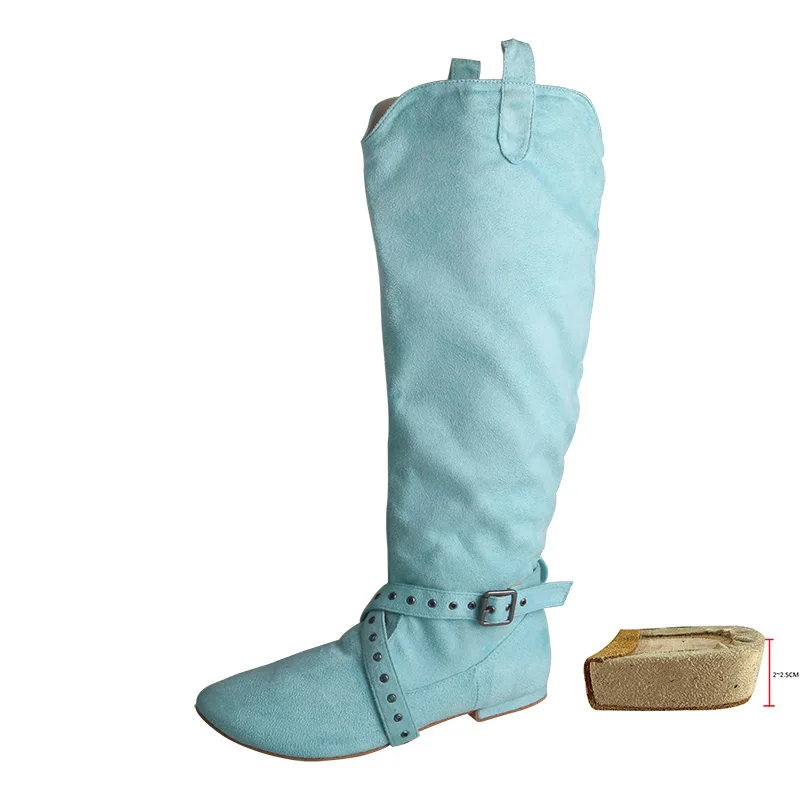 Wedopus 28 Colors Customized Heel Line Dance Boot Long Royal