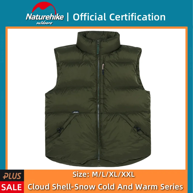 

Naturehike New Winter Men Ultralight Warm Goose Down Vest Outdoor Camping Travel High Canopy Sleeveless 90% Goose Down Cozy Vest