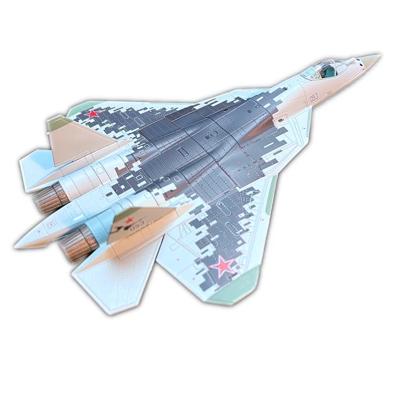 

Diecast Metal 1/100 Russian Sukhoi SU57 Su-57 Stealth Fighter Jet Airplane Aircraft Military Plane Model for Collection or Gift