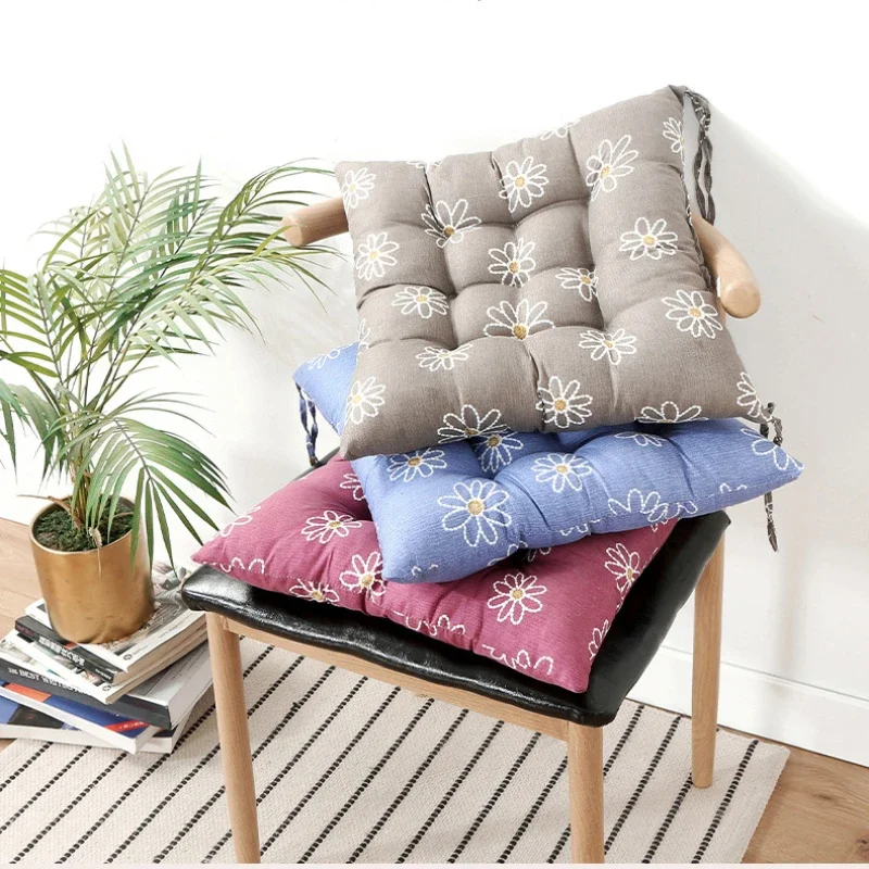 

Chair Thickened Seatcushion Student Stool Butt Cushion Office Four Seasons Hip Pad Breathable Soft Cotton Linen Chair Cushion