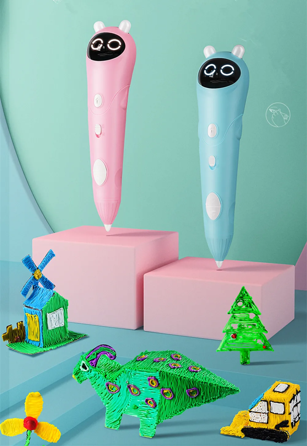 

Low Temperature Model 3d Printing Pen Children 3d Painting Magic Pen Creative Gift Toy Voice Broadcast Safe with Consumables