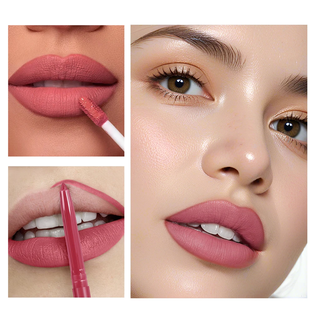 Two in one Lipliner Waterproof Portable Lipliner Lipstick Set