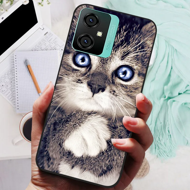Silicone Soft Lions Cat Black Bumper Protective Case Cover