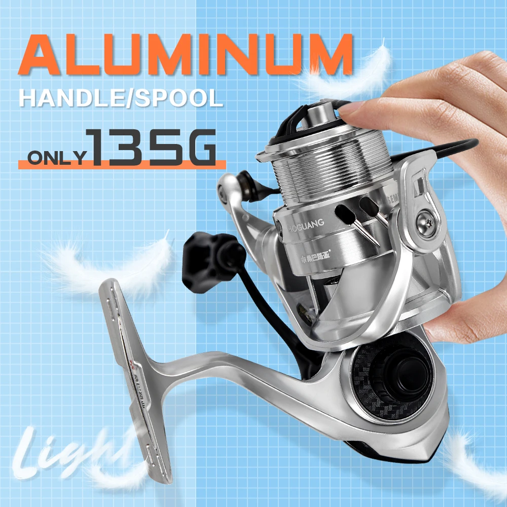 Zukibo Spinning Reel Max Drag 4KG 5.2:1 High Speed Left Right Interchangeable Handle