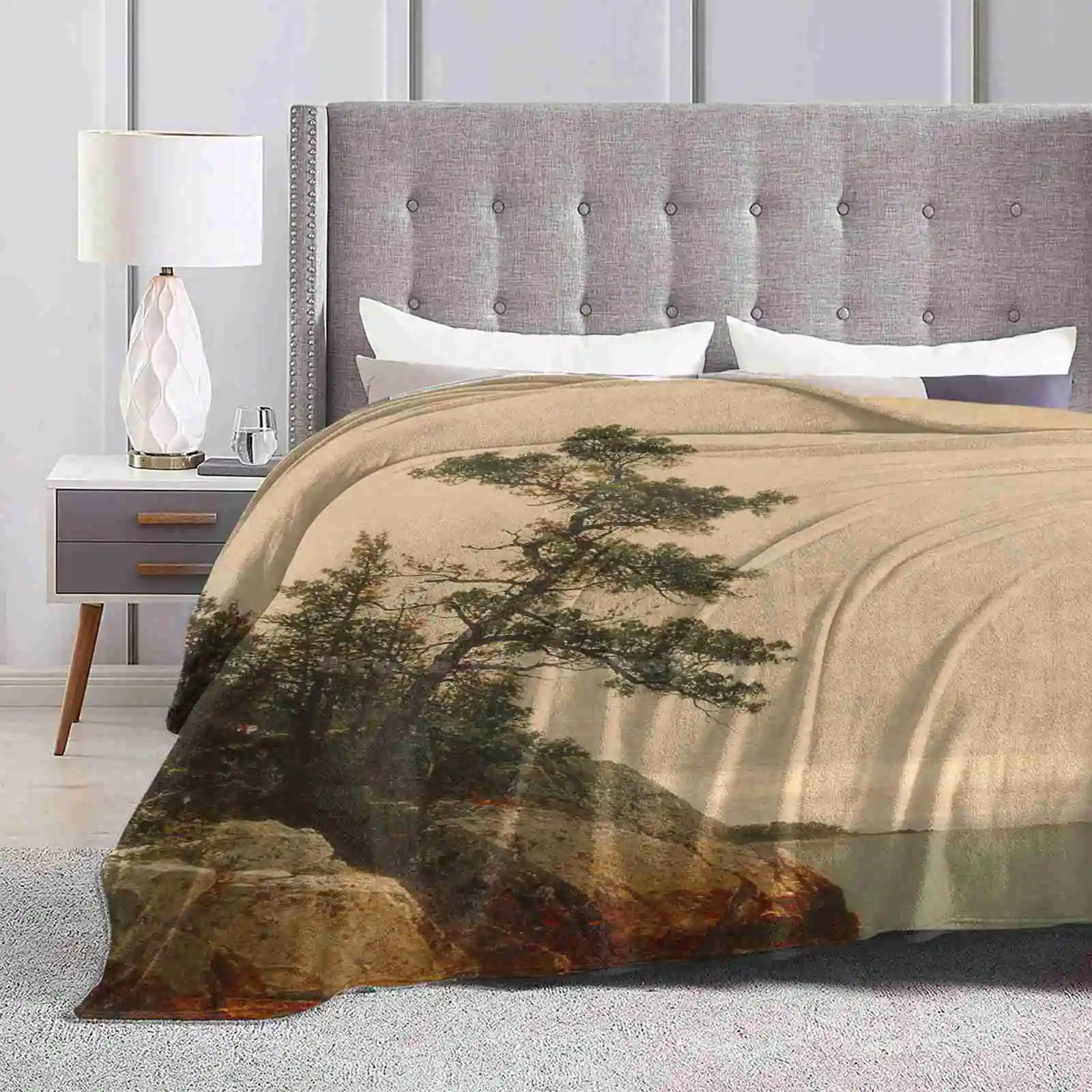 

By The Sea Pine Tree Vintage Art All Sizes Soft Cover Blanket Home Decor Bedding By The Sea Pine Tree Beach Greenery Scenery