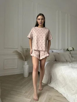 بيجامة النساء ملابس خاصة بيجامة نسائية الصيف ملابس النوم للمرأة منامة مجموعة فرقة بيجامة فام قصيرة الأكمام ملابس خاصة 6