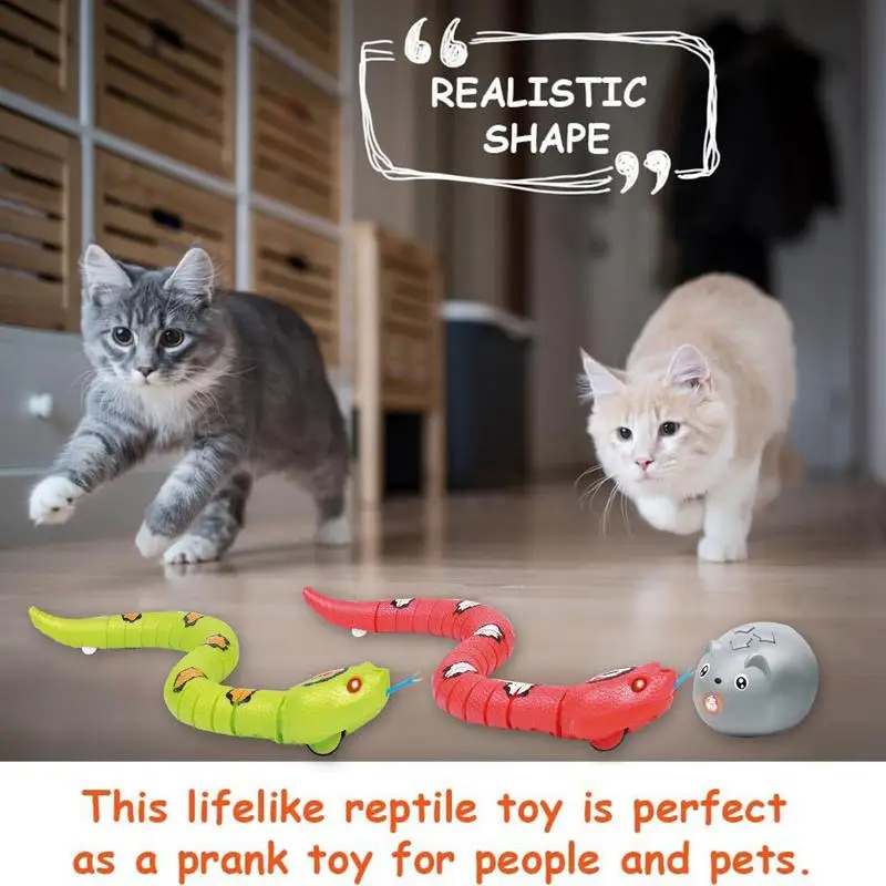 

Умная игрушка-змея с датчиком, электрическая игрушка-змея для кошек, имитация USB змеи, выдвижной язык и ваггирующий хвост