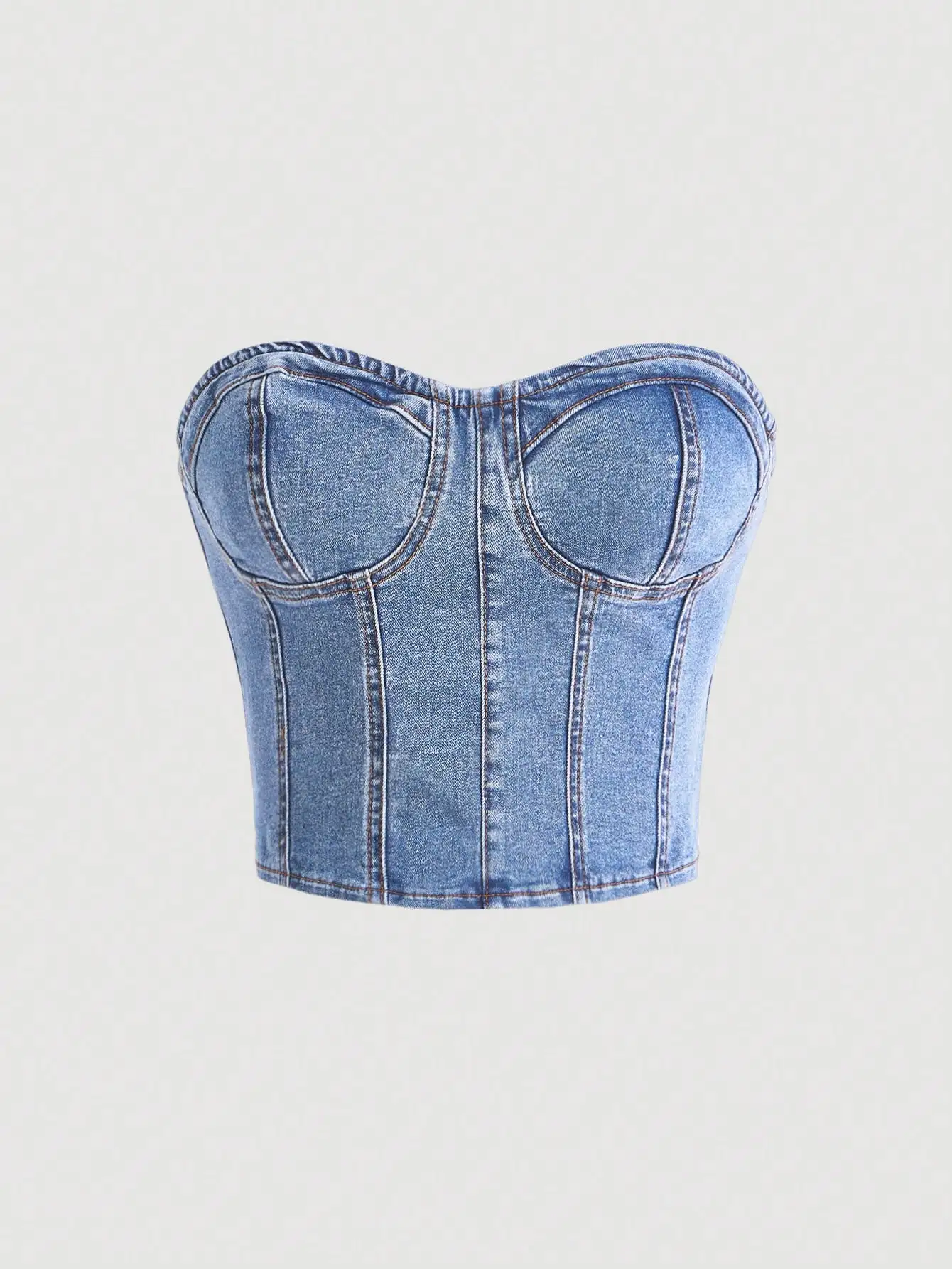 European style plunging neck denim spring new style sexy and intense allure fitted waist shaping design