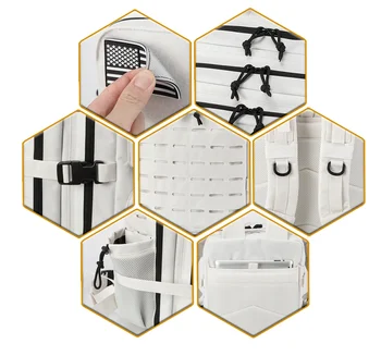 QT&QY 25L/45L Tactical Military Backpack for Men and Women Army Assault Pack Bag Small School Rucksack with Bottle Holder 6