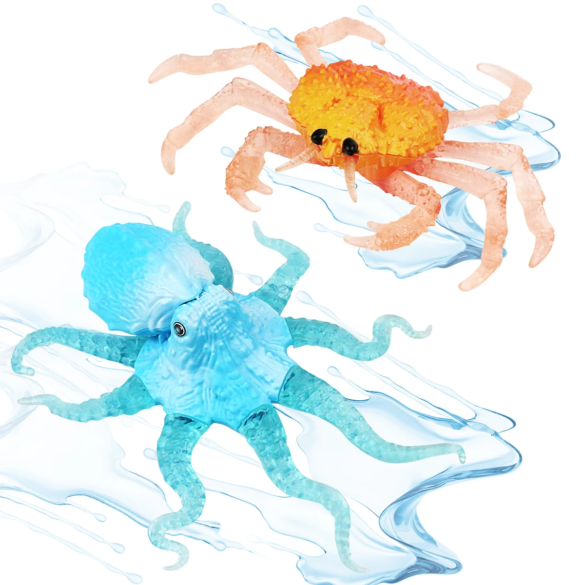 TPR simulation children's toy soft rubber stretching octopus pinching music decompression water toy crabs marine creatures