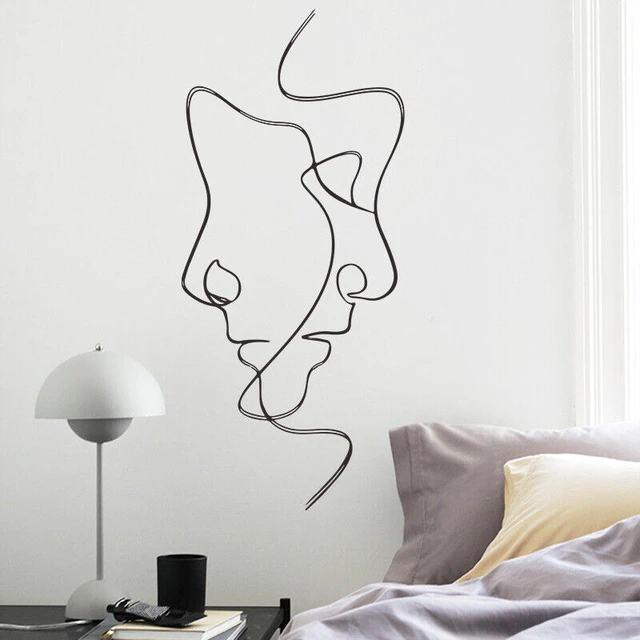 Line Art Face Abstract Art One Line Minimal' Sticker