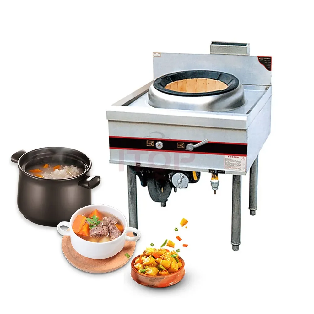 Cantonese Style Gas Wok Single Burner And Warmer Single Fried Temperature Stove Cast Iron Gas Stove Wok Burner