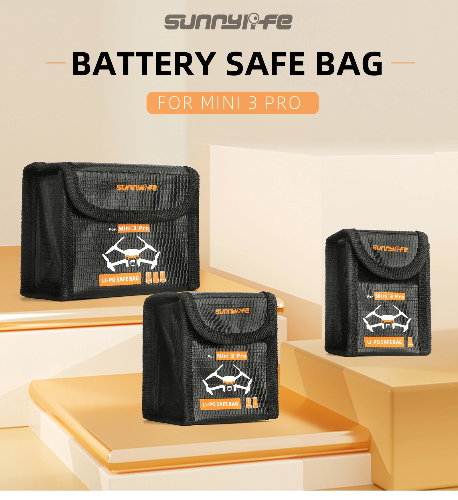 Sac Antidéflagrant Pour Batterie DJI Air 3 - Protection Résistante à La Chaleur Et Aux Radiations Pour 1, 2 Ou 3 Batteries