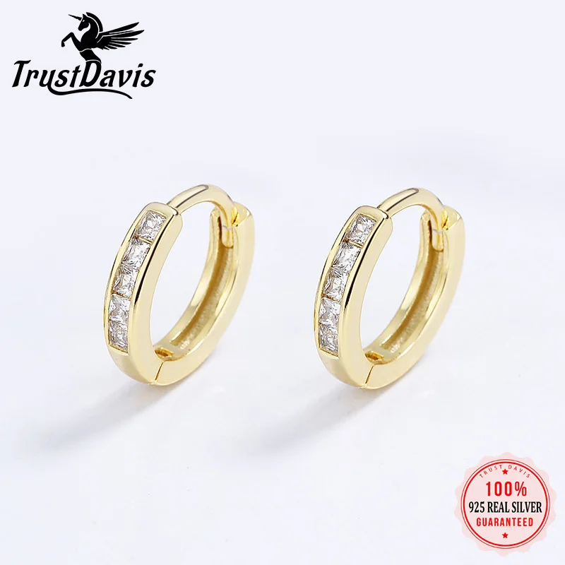 Real 18k Gold Earrings Hoop Earrings Jewelry Real 925 Sterling