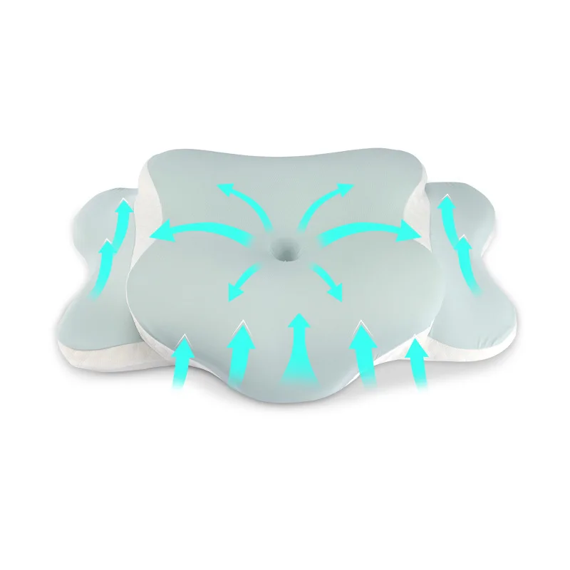 Ergonomic Memory Foam Neck Pillow with Orthopedic Support and Multi-Color Pillowcase