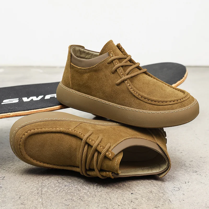 British Style Men's Suede Shoes Autumn Winter New Plush Retro Trend Low Top Shoes Men's Oxford Shoes Versatile for Daily Use 4