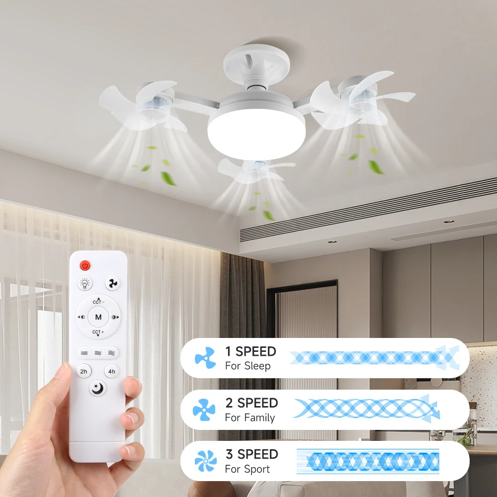 2026 Neuer LED-Deckenventilator mit Fernbedienung, 3-stufig einstellbare Deckenbeleuchtung für Wohnzimmer, Schlafzimmer, Haushalt mit Licht – Detail 1