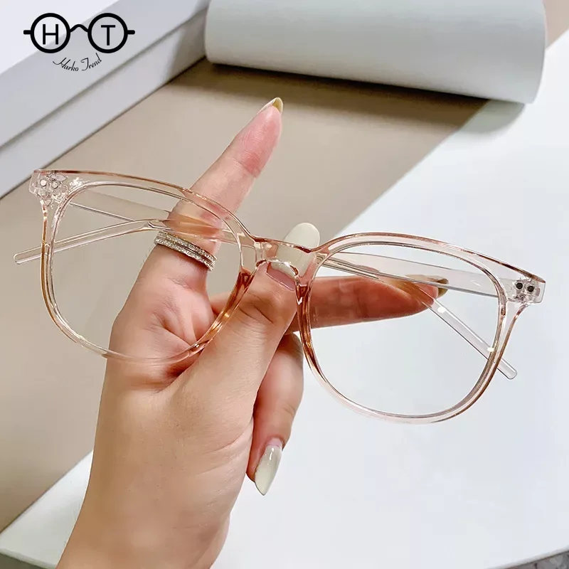 Korean Style Rice Nail Glasses for Men Retro Round Frame Eyeglasses Anti-blue Light Glasses
