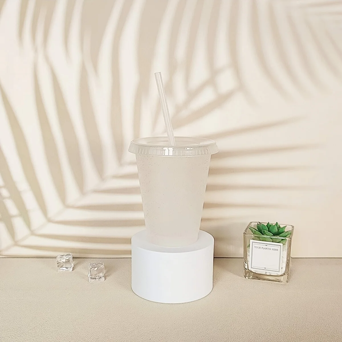 1pc-New Color Changing Cup Creative Glitter Plastic Straw Cup Summer Large Capacity Beverage Color Changing Cups Water