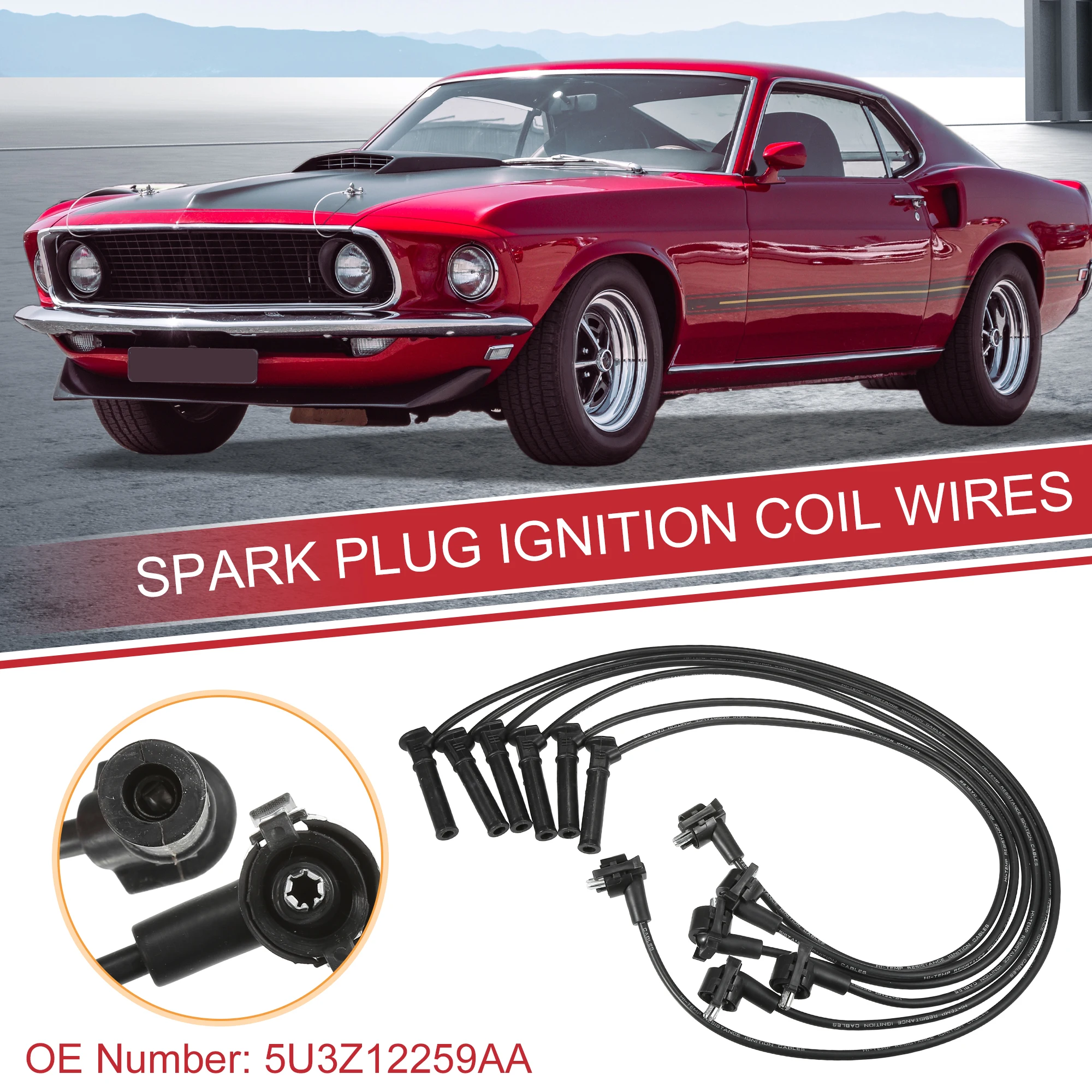 

UXCELL 6 шт., Свеча зажигания, провод, фоторазъем 5u3z12259aa для Ford for Mustang