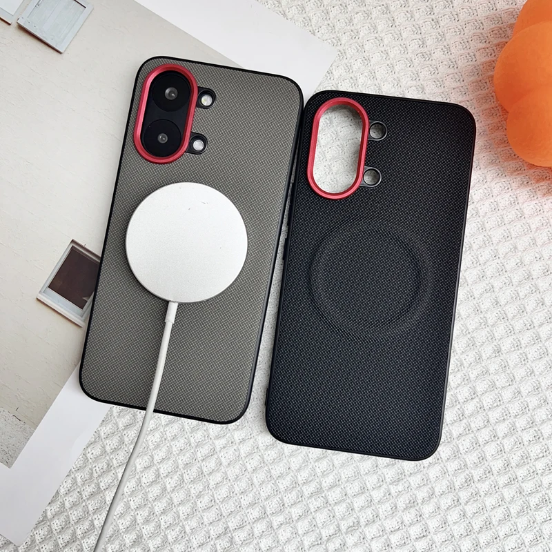 Enhanced Protective Case with Magnetic Soft TPU and Diamond Pattern Leather Back - Anti-Fingerprint Cover