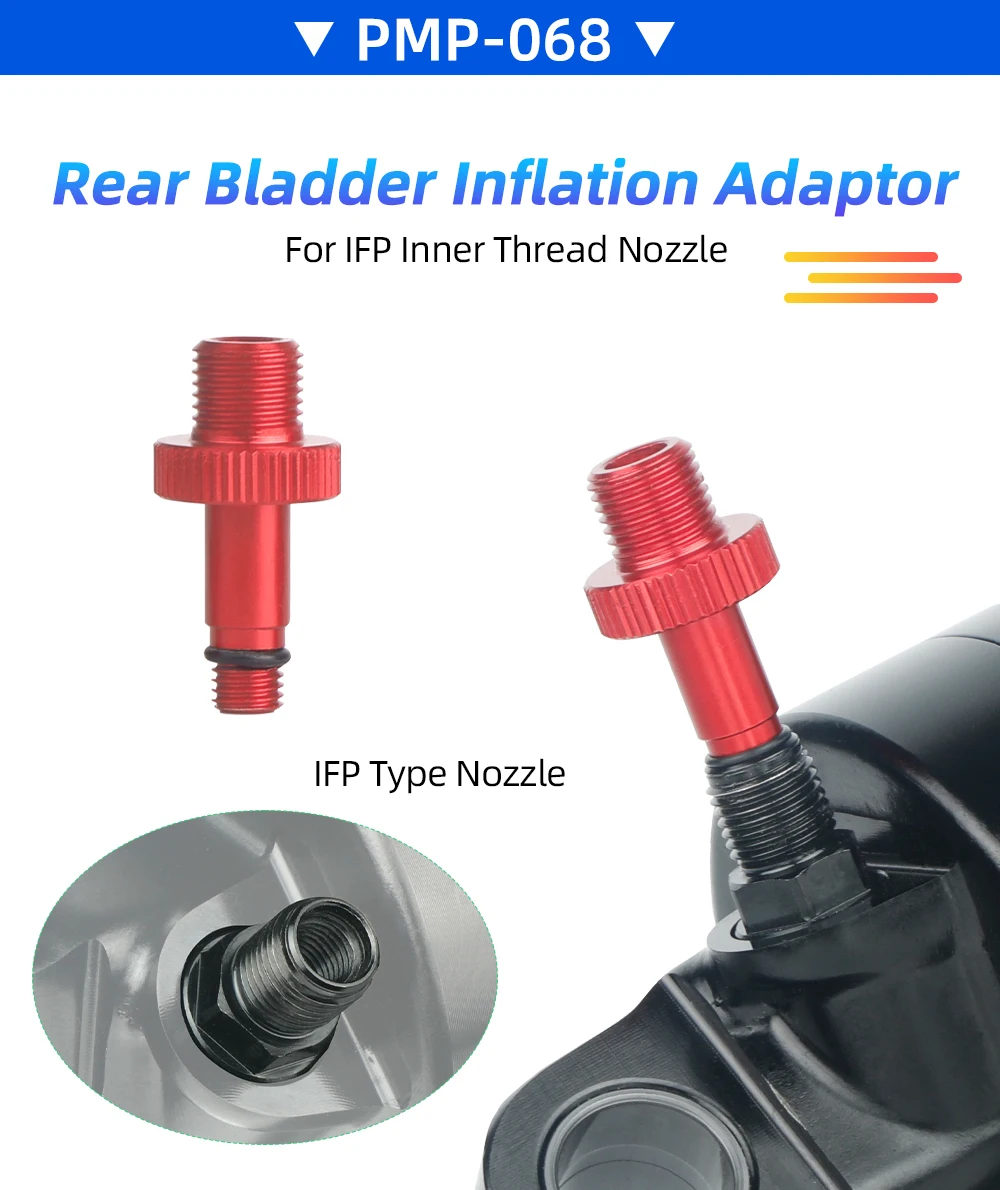 8V1/5V1 Gewinde Gabel AV Düse Inflation Aluminium Legierung Adapter W/4 Ersatz O-ringe Fit MTB straße Fahrrad IFP Typ Schrader Düse – Detail 3