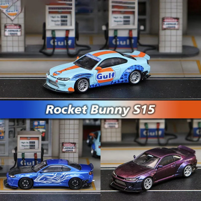 

SW в наличии 1:64 RocketBunny Slivia S15, коллекция литых под давлением моделей автомобилей, миниатюрное уличное оружие для машинок