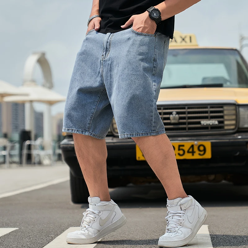 HOT Jeans Shorts For Men With Short Legs Black Jorts Jean