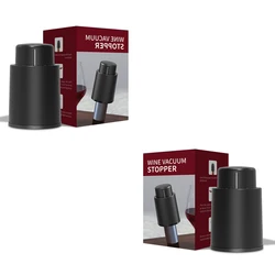 Vacuum - Sealed Stainless Steel Wine Stopper - Leak - Proof Freshness Preserver (2pcs set)