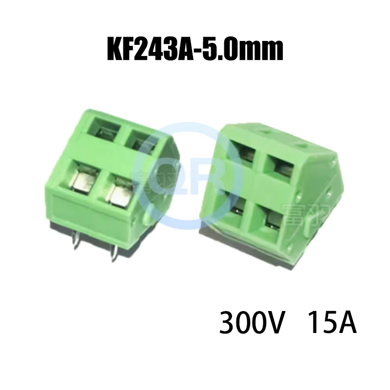 (10 Stück) KF243A-5,0 mm 2P 3P 4P zweireihiger Direktstecker 5,0 mm Rastermaß federbelastete PCB-grüne Anschlussklemmen KF243A 5,0 2 ~ 10P – Detail 2