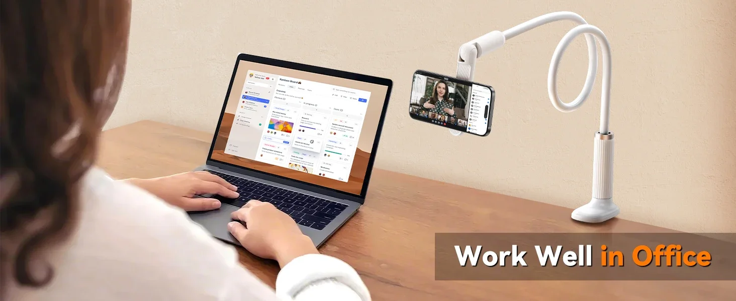 Flexible Gooseneck Phone Holder For Bed And Desk Clamp Mount_voghion.com