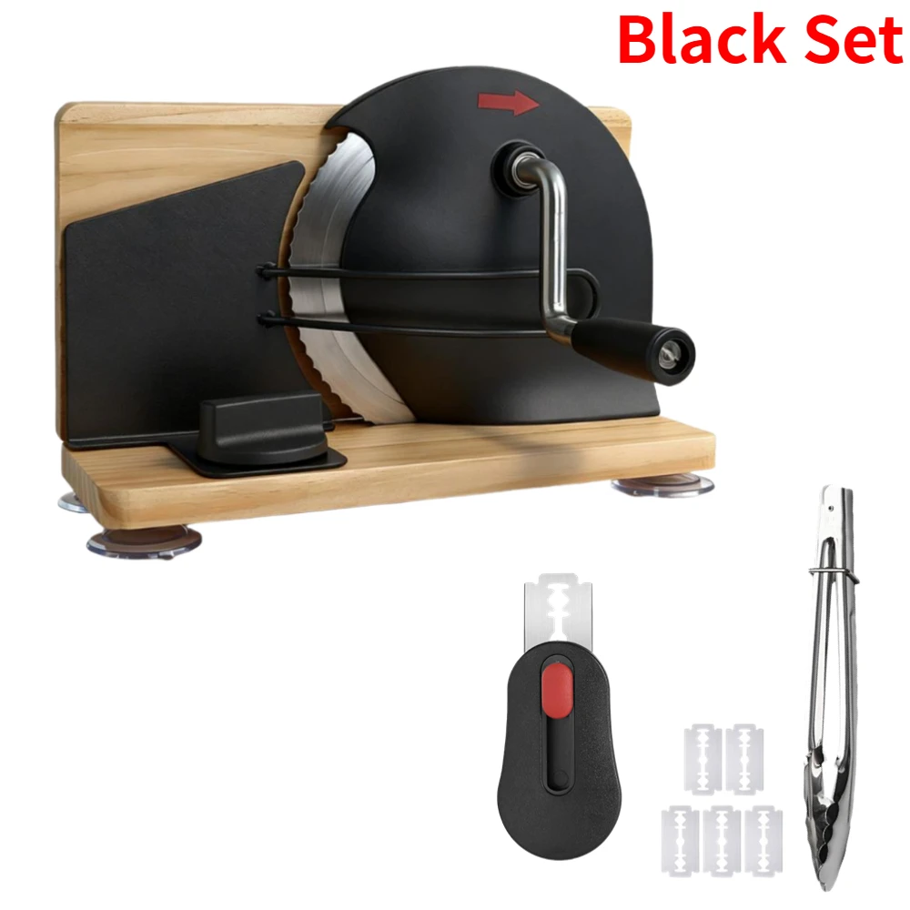 قطاعة خبز يدوية، قابلة لضبط السماكة، شفرة من الفول...