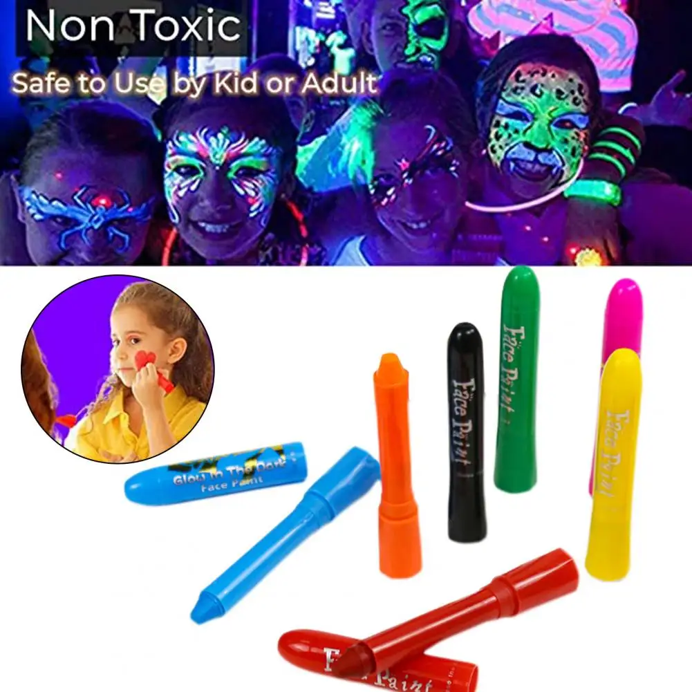 12Pcs Glow Sticks Glow in The Dark Paint UV Crayons Face Body Paints Makeup  Face Painting Neon Face Paint Crayons Kids Adults - AliExpress