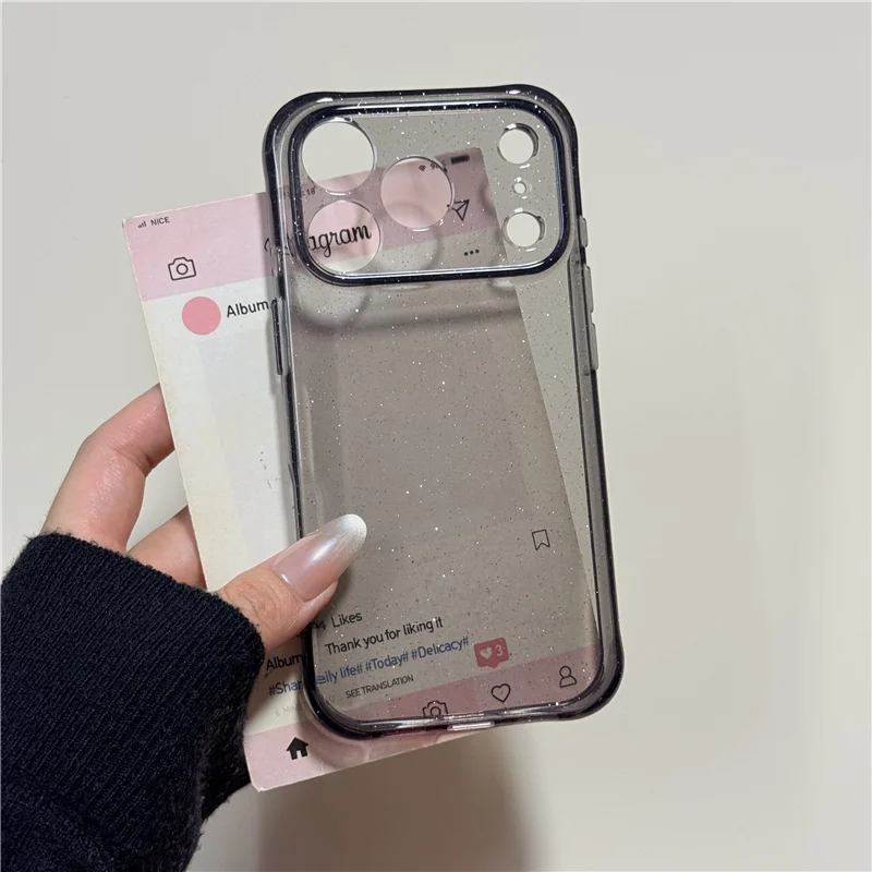 Glitter Clear Shockproof Case with Transparent Lens Protection and Airbag Technology