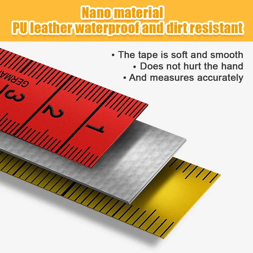 Soft Tape Measure Tailor's Tape with Snap Fasteners Body Measuring Double-sided Ruler For Needlework Sewing Tool 1.5M/60in tape measure,measuring tape,measuring ruler