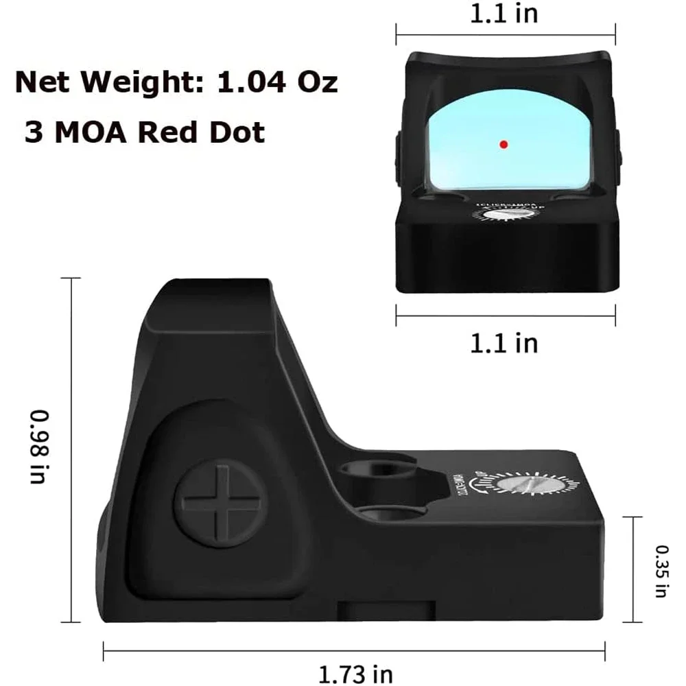 Mini RMR Red Dot Sight Collimator Holographic Reflex Sights Glock Pistol Rifle Scope Fit 20mm Weaver Rail For Airsoft Hunting holographic collimator red dot sight rifle scope